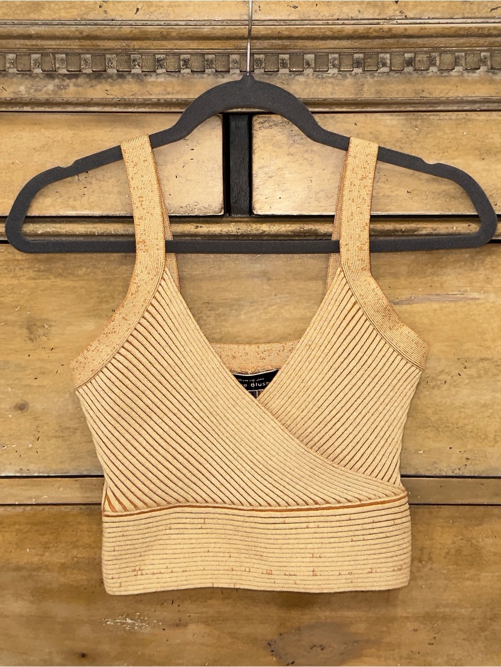 NWT Blue Blush Honey/Beige Ribbed Knit Crop Tank Size S